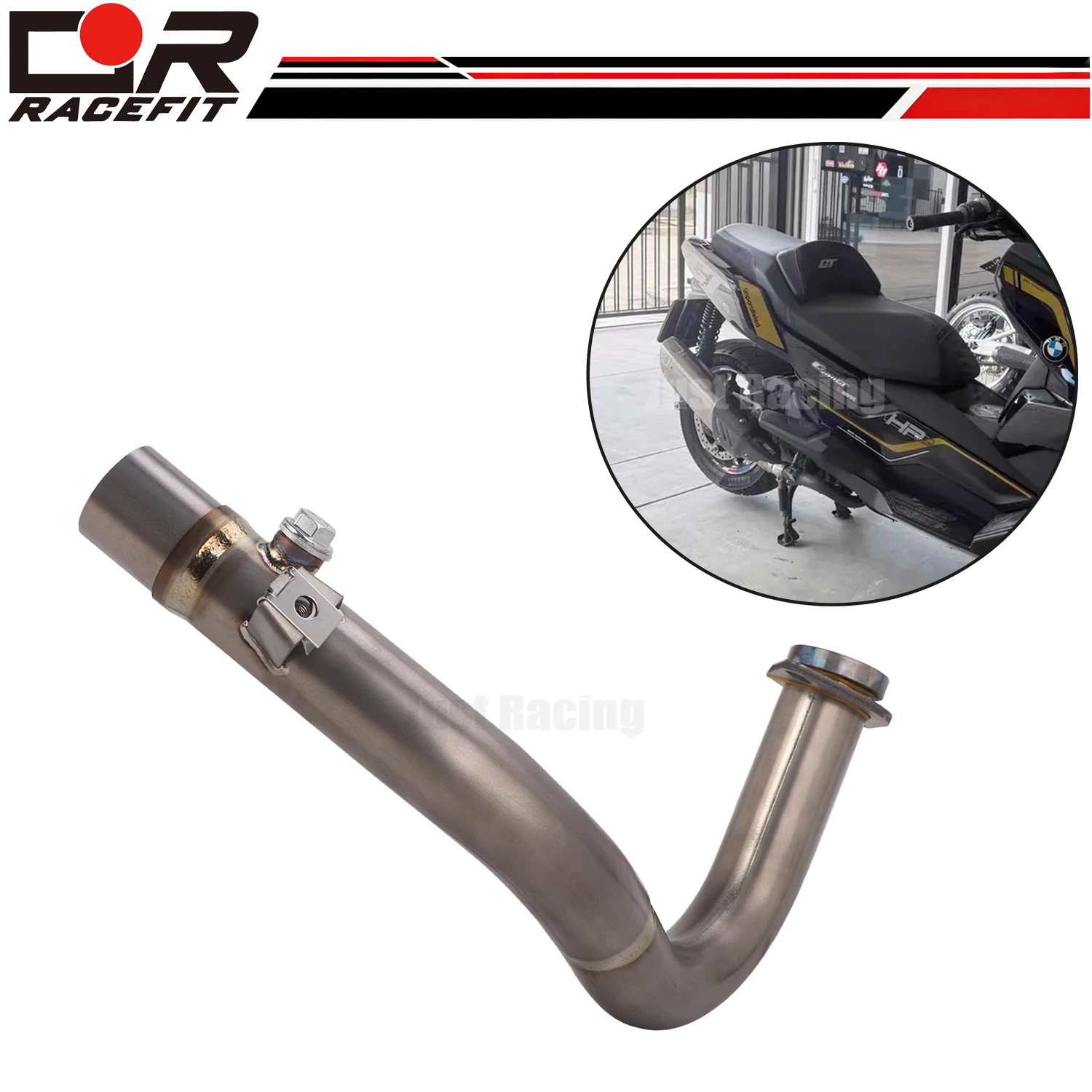 Exhaust Front Link Pipe Titanium Header Slip On Fit Original Muffler For BMW C400 x C400 gt 2019-2024