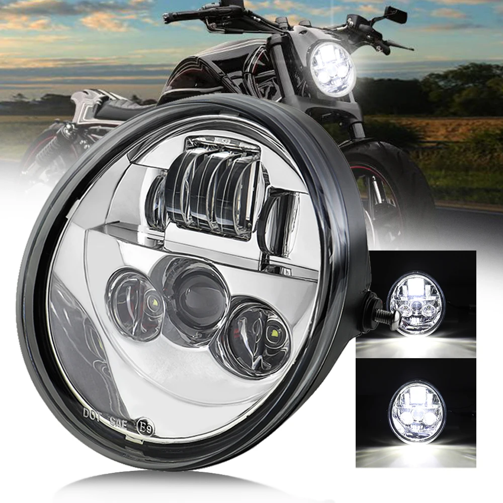 

Motorcycle Front Headlight LED Light Hi/Low Beam Light for V Rod VRSCF VRSC VRSCR 2002-2017