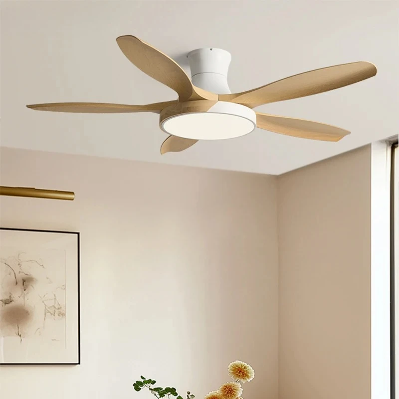 Nordic Large Ceiling Fans 48 52 60 Inch DC Motor Led Light Remote Control 110v 220v Living Bedroom Ceiling Fan With Lights