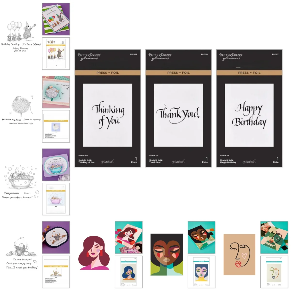 

Happy Birthday Thank Girl Facets Metal Cutting Dies Clear Stamps Tulip Press Plate Stencil for DIY Scrapbook March 2026 New