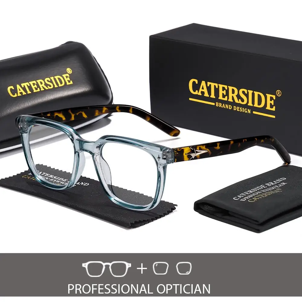 CATERSIDE Mode Herren Optische Gläser Quadratisch Tr-90 Rahmen Benutzerdefinierte Brillen Einfache Frauen Täglich Lesen Hause Gläser – Detail 1