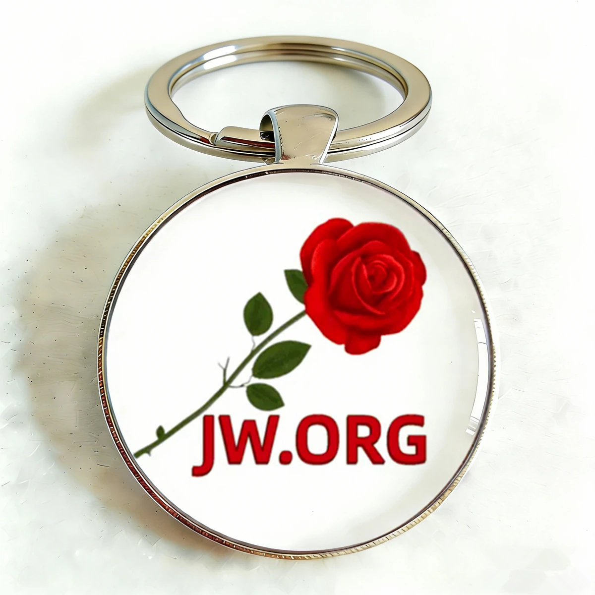Porte-clés JW en forme de rose rouge magnifique, 1 pièce, pour les témoins de Jéhovah, cadeaux JW mignons pour femmes et hommes, accessoires, breloques plates 2D