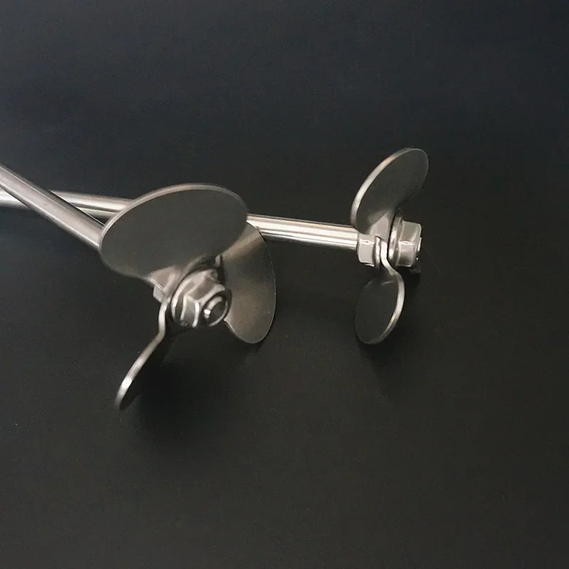 1Set Lab Rvs Drie-Blad Paddle Stirrer Drie Blade Met Agerende Roerstaafje