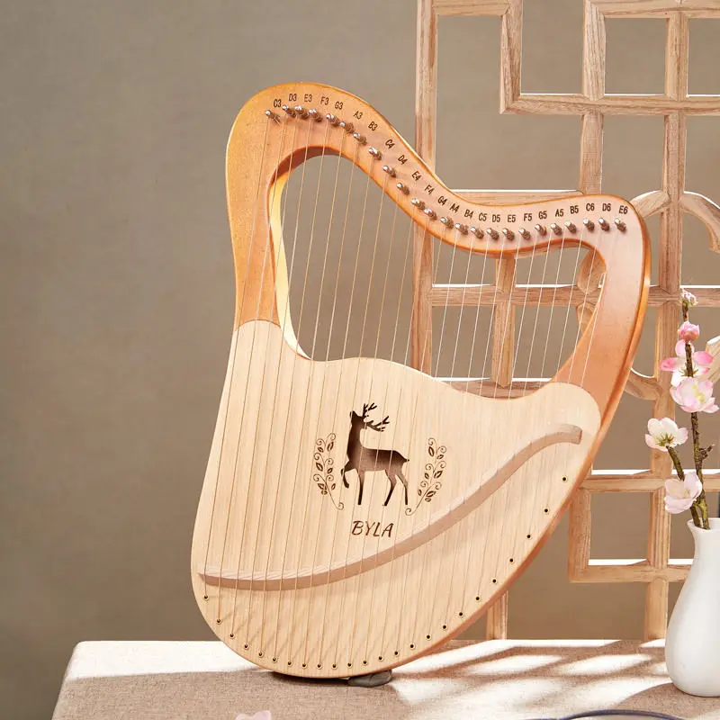 

21/24/27/32 Strings Lyre Harp Wooden Mahogany Material Love Song Thumb Piano Lute For Children Birthday Gift Beginner With Parts