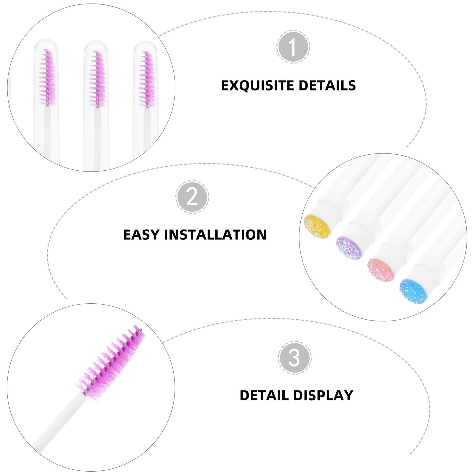 

10pcs Portable Mascara Eyebrow Lash Comb Lash Brow Comb Mascara Brushes Travel Size ABS Material