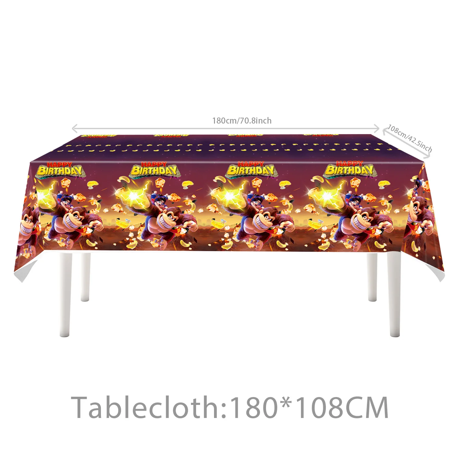 Donkeys Kong Geburtstagsparty-Dekoration, Einweggeschirr-Set, Tischdecke, Banner, Teller, Tasse, Serviette, Babyparty, Kong Party Suppli – Detail 7