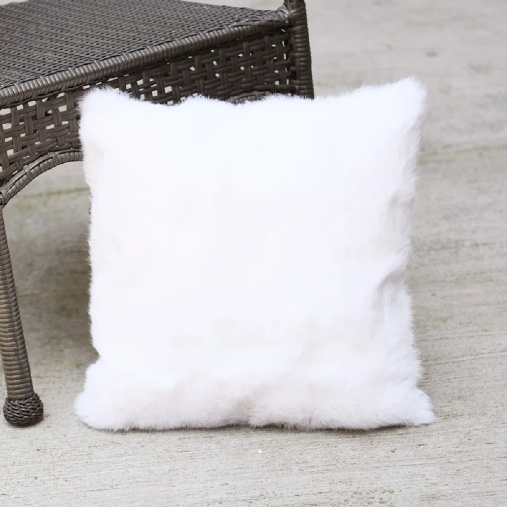 Free Shipping CX-D-39B/Z Soft Classic Genuine Rabbit Fur Cushion Plush Decorative Pillow Softness Comfortable Home Decor