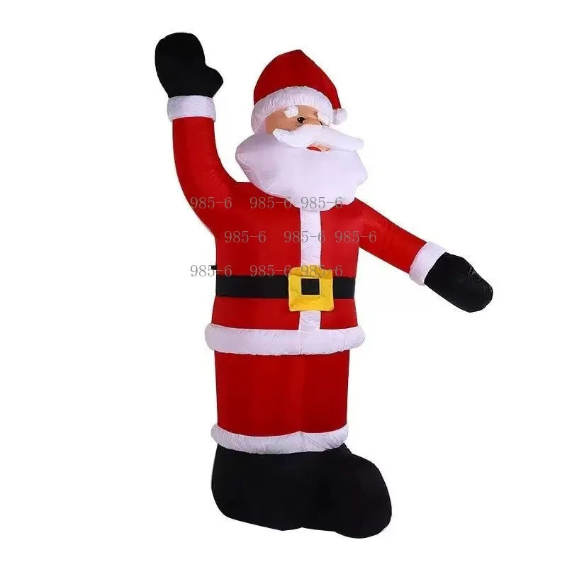 Glowing Decorative Ornament Inflatable Santa Claus Christmas Waving Santa Claus