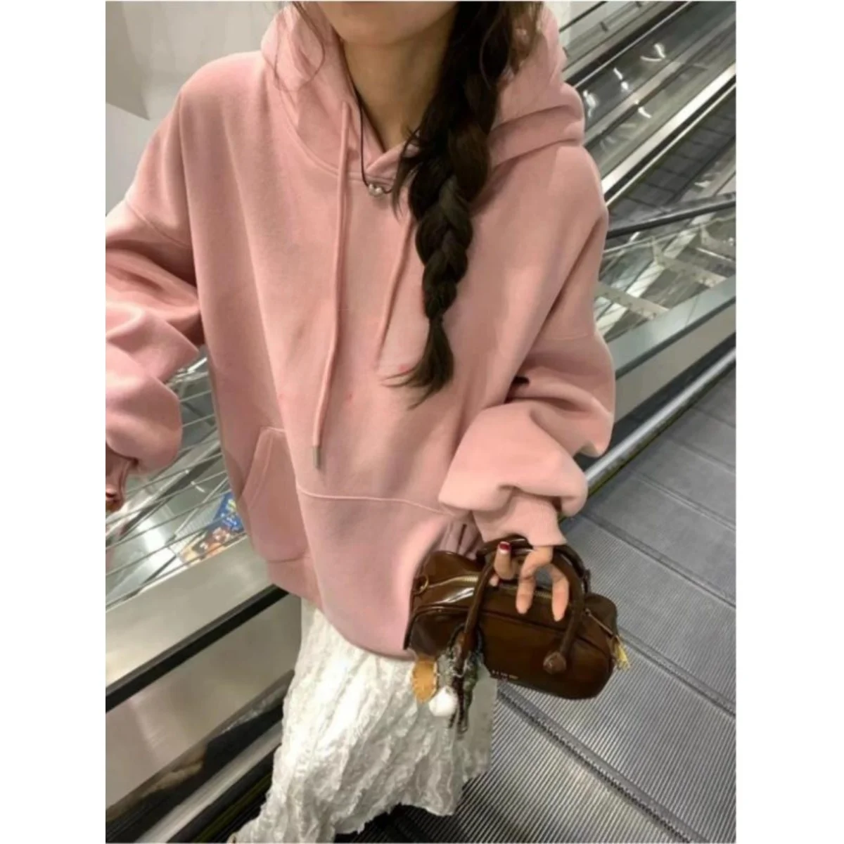 

Осенне-зимняя женская толстовка свободного кроя с длинным рукавом, удобная, с буквенным принтом, в повседневном уличном стиле