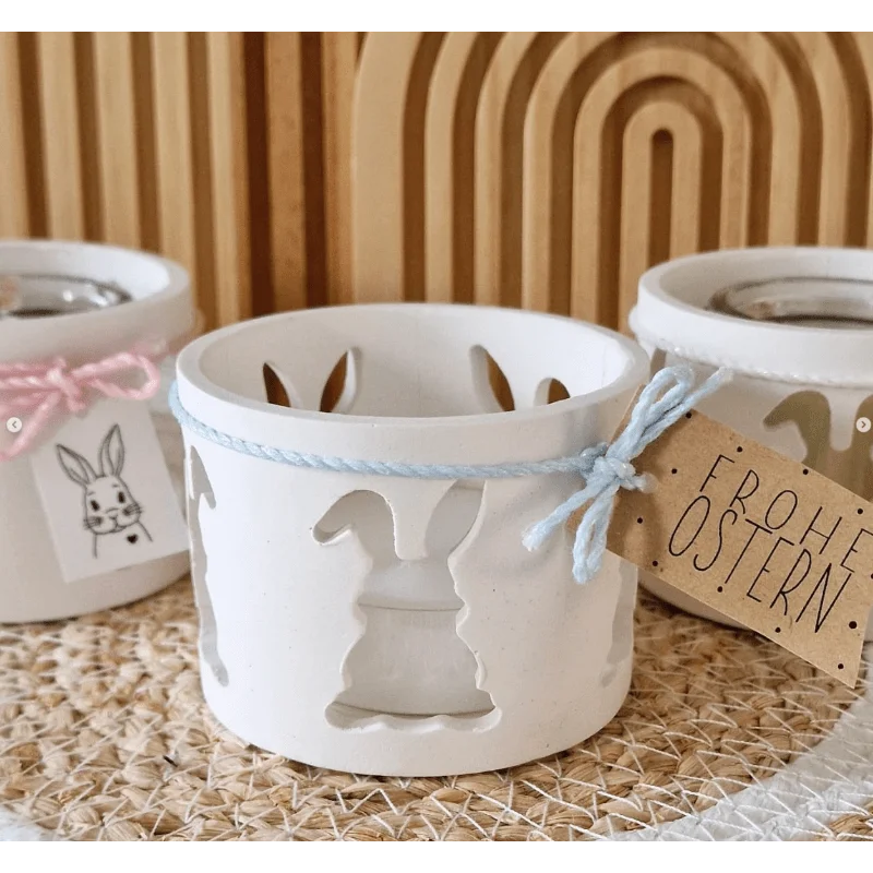 Ausgehöhlte Kaninchen-Silikon-Kerzenhalterform für Kristalltropfen, Harz und Zement – Ostern, 3D-Silhouette, Spiegel, Dekor, Basteln