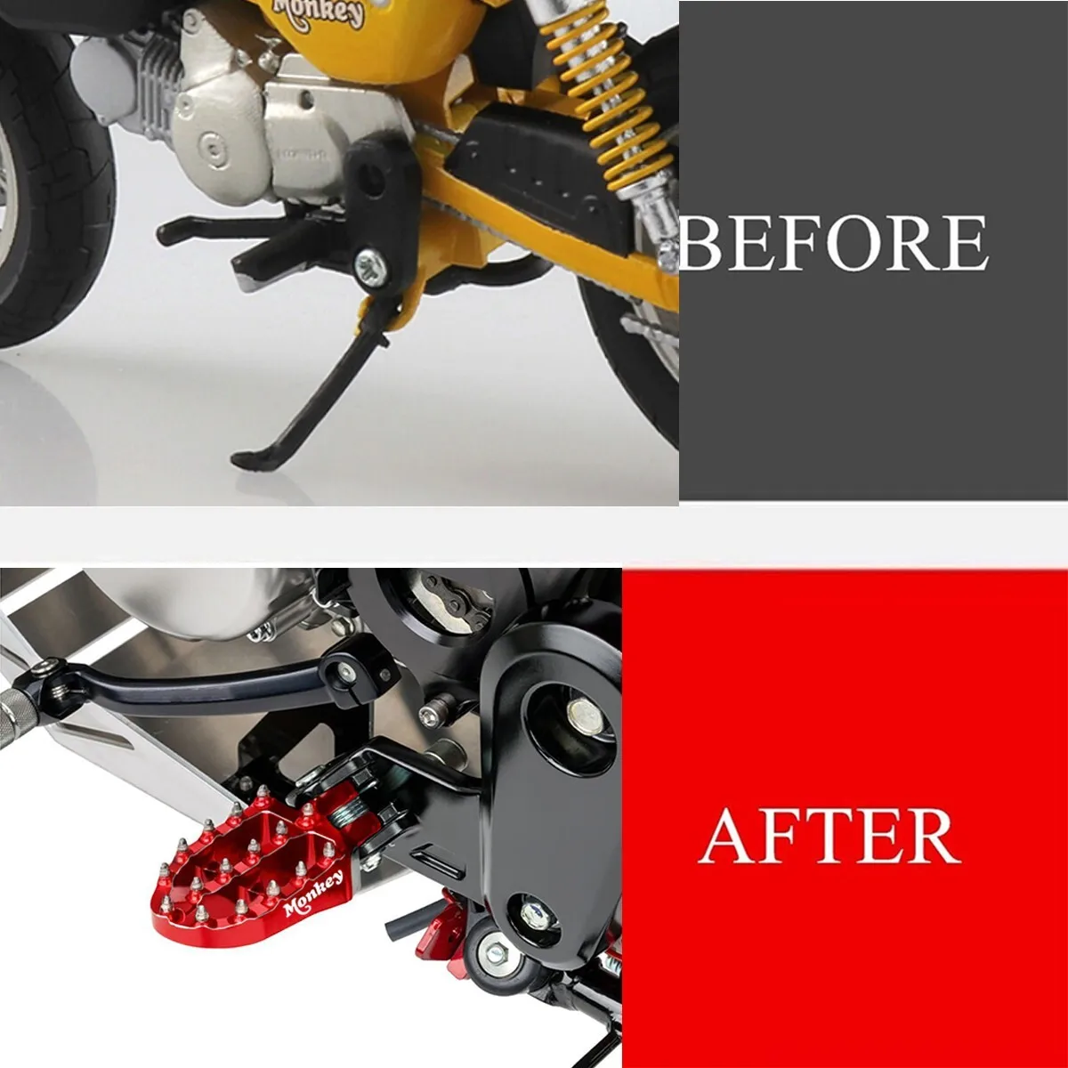 

3D Spiked Front Footrest Off-Road Foot Pegs Pedal For HONDA MONKEY 125 2018-2025