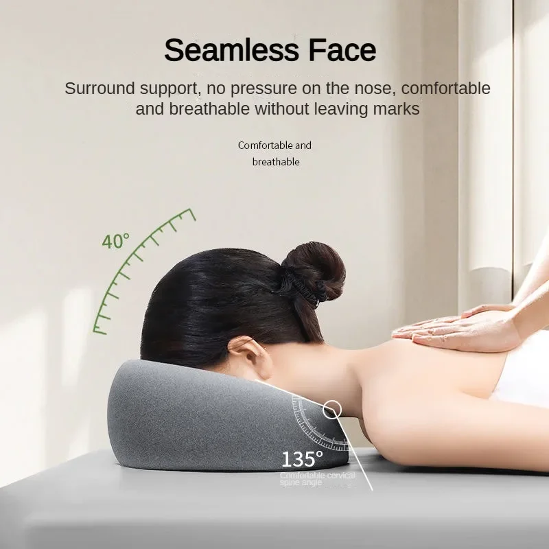 

Beauty salon face pillow massage bed cushion neck and head rest memory foam hollow pillow for lying face down on the bed