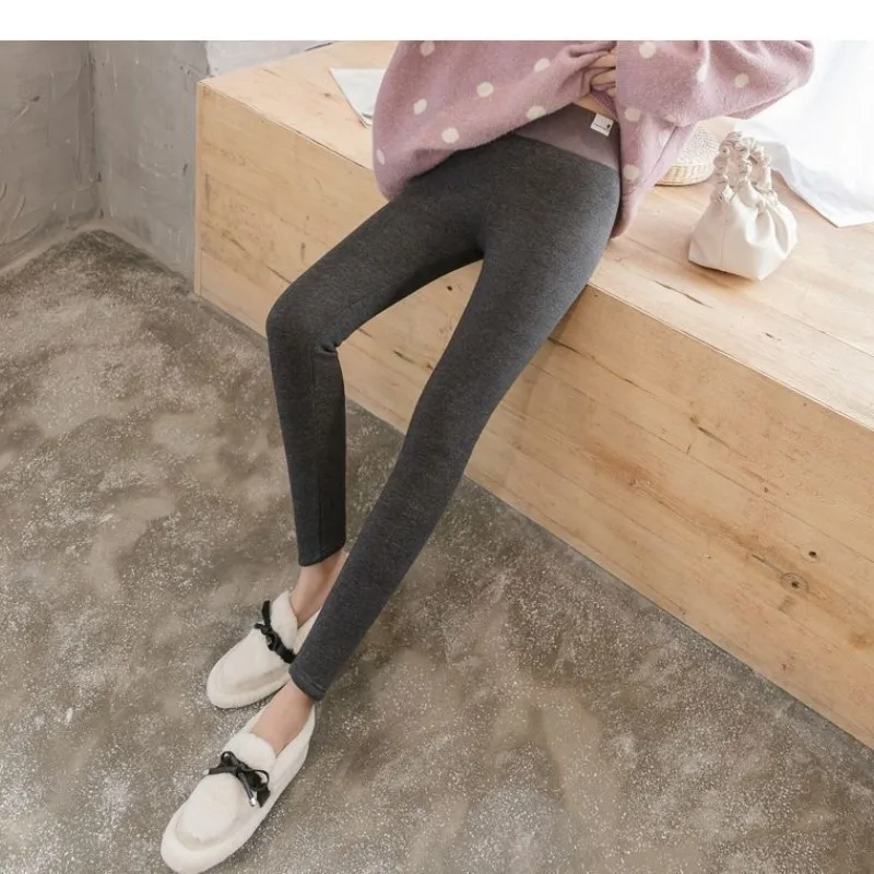 

Autumn and Winter Women's Color Blocking High Waist Elastic Classic Leggings Pants Thick Fashion Casual Commute Trousers