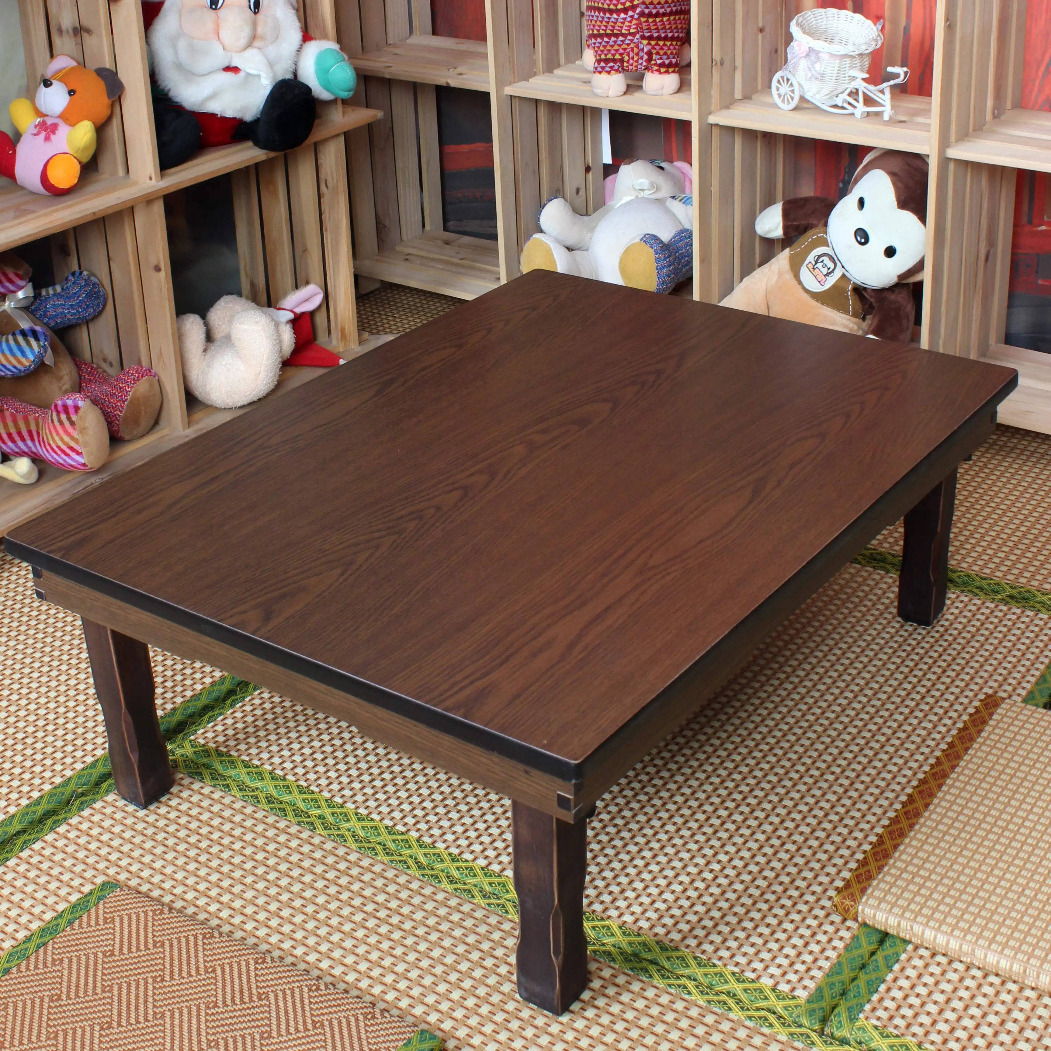 Antique Korean Coffee Tea Table Folding Leg Asian Style Living Room Foldable Furniture Floor Traditional Dining Table Wooden