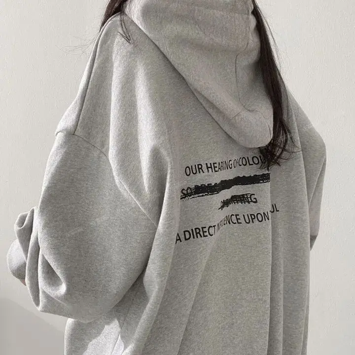 Hooded sweatshirt autumn and winter clothes spring autumn winter thin loose letter mid-length fashion women clothing y2k tops