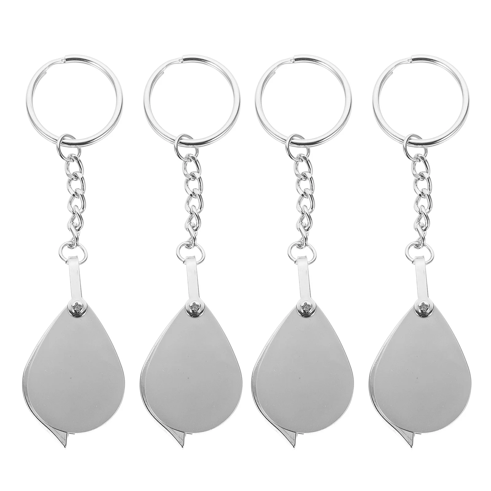 

4Pcs Portable Pocket Mini Magnifier Compact Folding Handheld Reading Magnifier Keychain for Books Maps Jewelry Travel