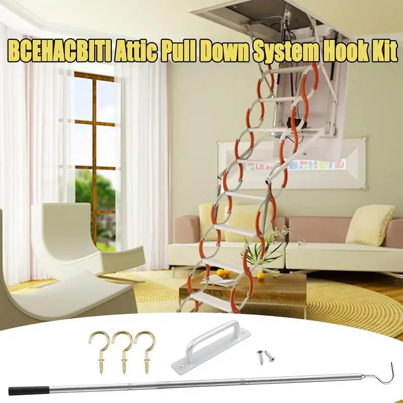 

Ladder Pull Down System Kit Labor-Saving Ladder Pull System Kit Portable Ladder Accessories For Home Improvement