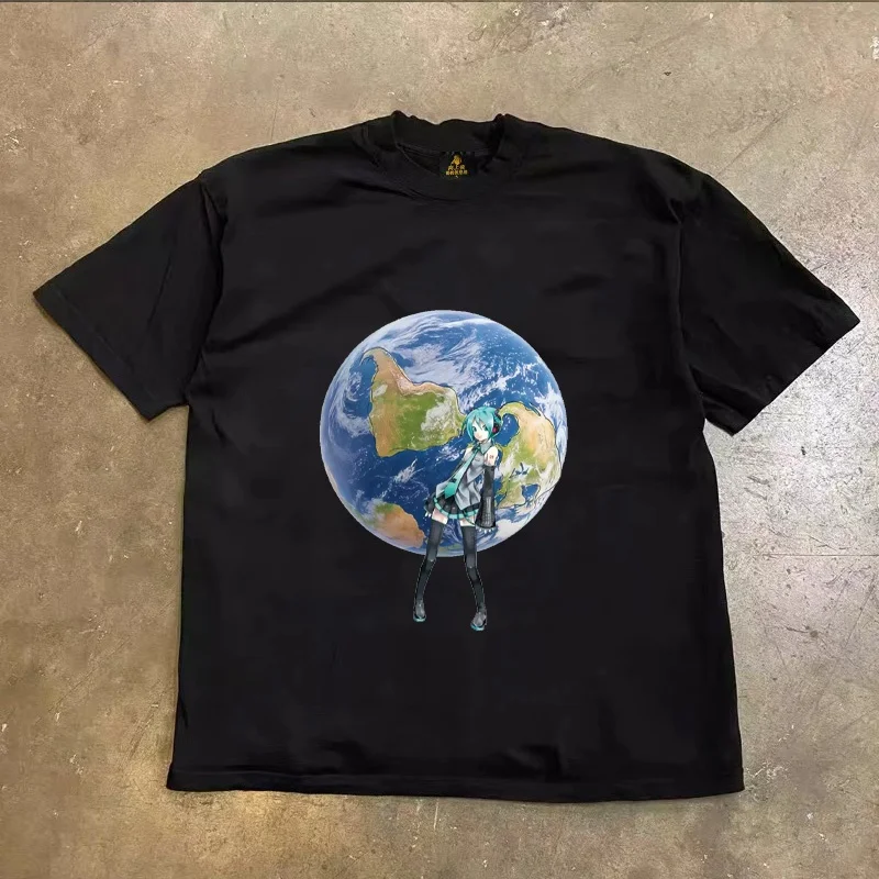 Loose Fit Cotton T-Shirt Unisex Short Sleeve Double Thread UPUPXIA Hero Print Sweat Absorbent round Neck Casual Summer Top