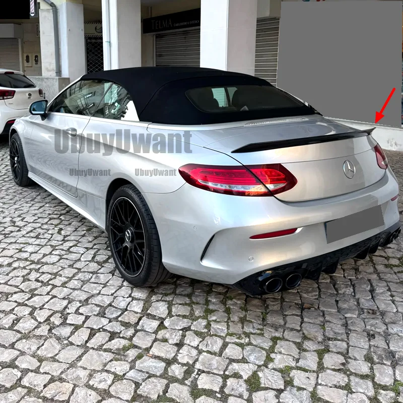 Für Mercedes-Benz C-Klasse C205 W205 2 Tür Coupe Carbon Fiber Heckspoiler Stamm Flügel 2015-2023