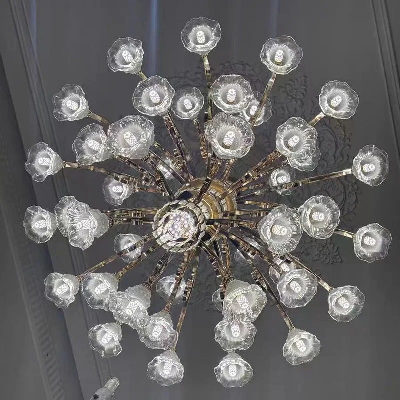 الأوروبية دوبلكس فيلا غرفة المعيشة كريستال الثريات الكبيرة ضوء الفاخرة الدرج طويل خمر الثريا لغرف النوم 85-260 فولت