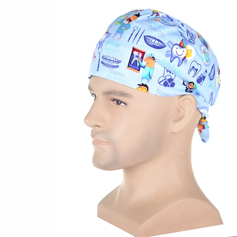Tooth Dentist Scrub Caps Cotton lab work cap men operating room hat Tooth check Scrubs Hat Health service work Caps nursing cap