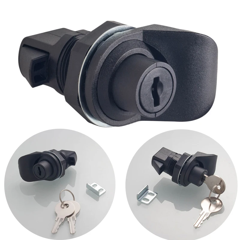 Black 20PCS Plastic Industrial Cam Locks Distribution Box Switch Electric Cabinet Door Lock Turn Tongue Lock+Keys ( Keyed Alike)