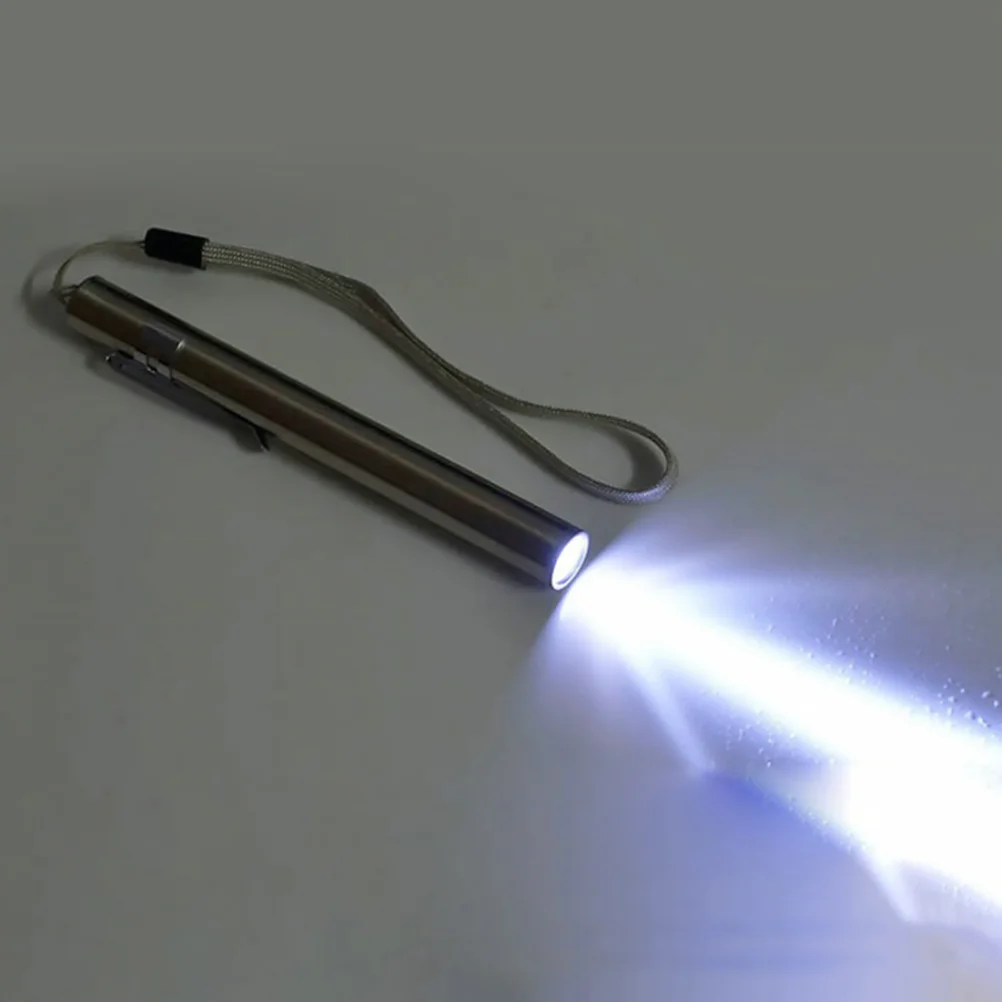 

2pcs Usb Charging Pen Light Silver Mini Led Medical Stainless Steel Built-In Rechargeable For Doctor Nurse