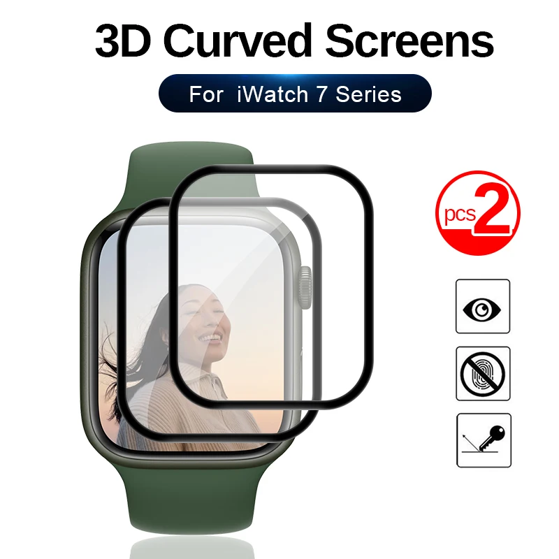 

2pcs/lot Protective Film PMMA For Apple Watch 7 Series 7 Full soft Film Screen Protector for iWatch 7 i Watch7 41MM 45MM