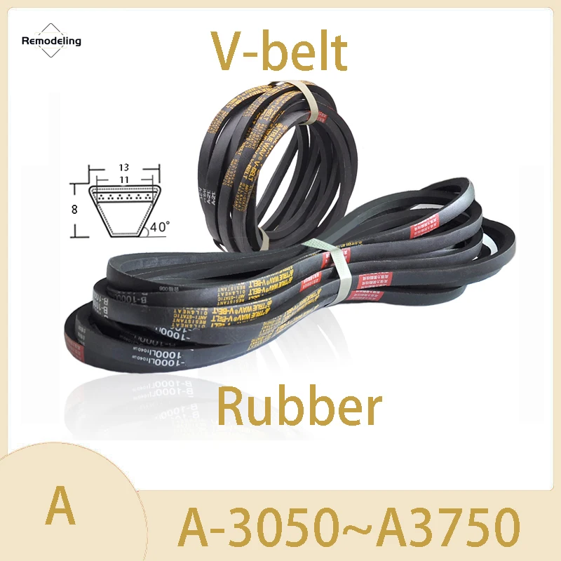 

V-BelT A Section Triangle Belt Rubber A-3050 3100 3150 3200 3250 3300~3750 Mechanical Industrial Transmission Belt Metric Size