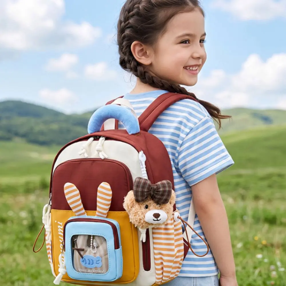 Lightweight Fabric Kids Backpack Adjustable Shoulder Straps Soft Material Preschool Shoulder Bag Smooth Durable Material