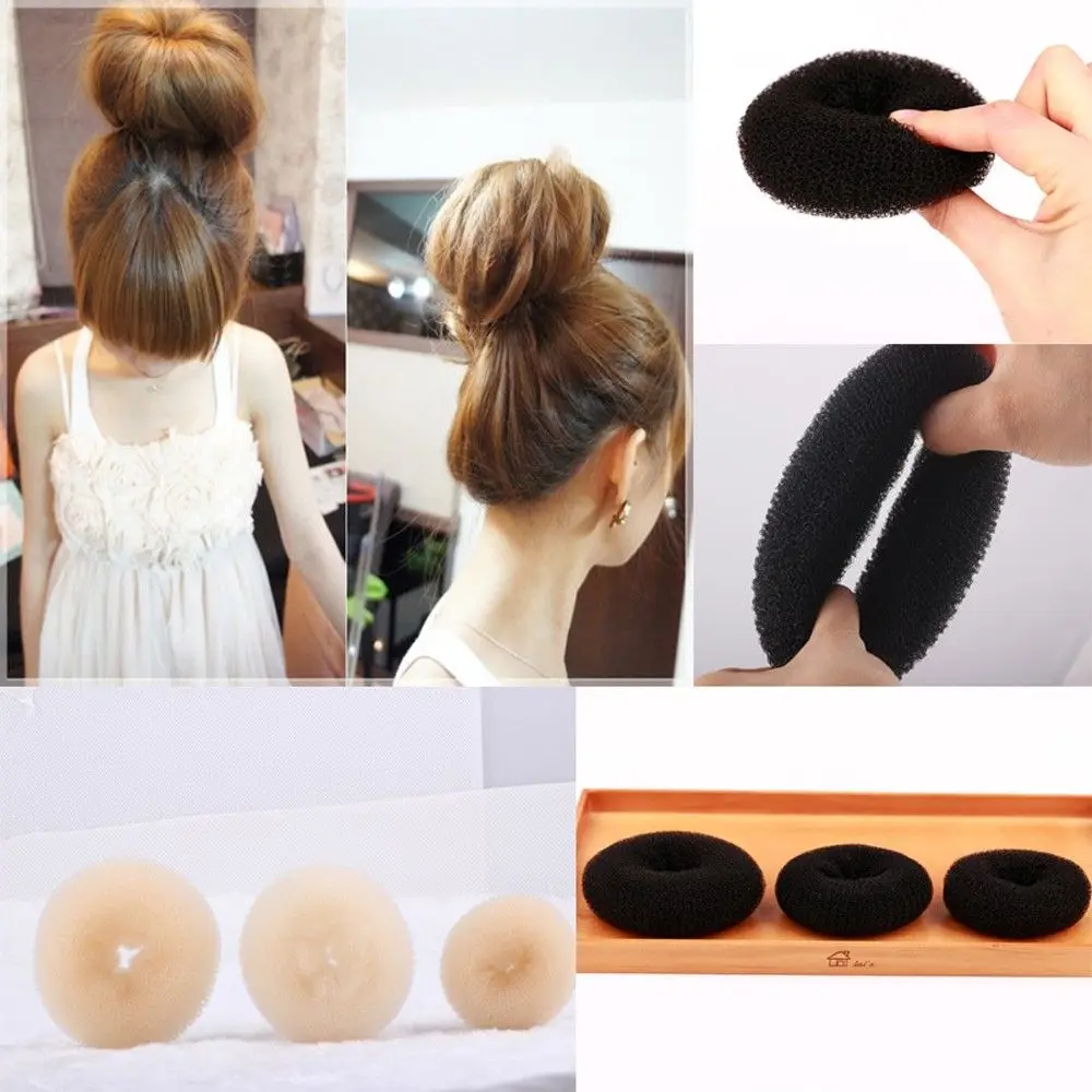 Fashion Quick Messy Hairstyle 3 Colors and 3 Sizes Hair Ring Bun Shape Donuts Style Hair Styler Foam Sponge Hair Accessories