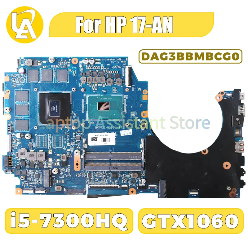 DAG3BBMBCG0 For HP OMEN TPN-Q195 17 17-AN 17T-AN013DX Laptop Motherboard i5-7300HQ GTX1060 6G Notebook Mainboard Tested Work