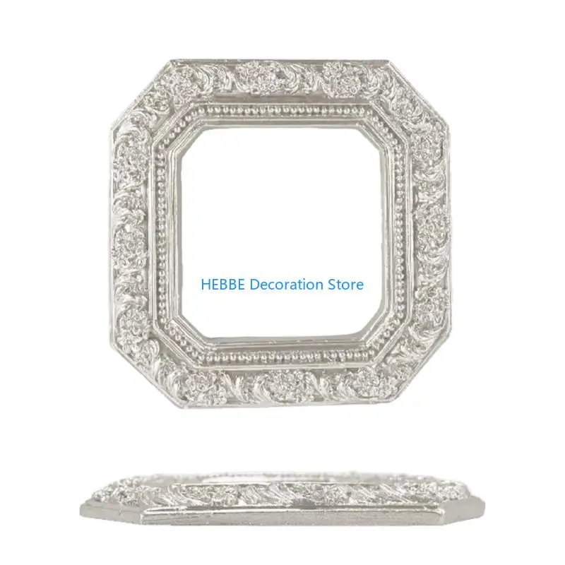 B0KC Stylish Irregular Resin Wall Photo Frame Round Gothic Pictures Frame For Displaying Memory In Contemporary Homes