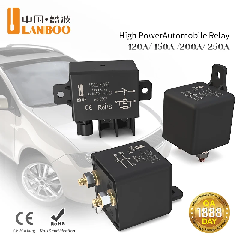 LANBOO 12V 24V 120A 150A 200A 250A High Current Starting Relay suitable for heavy trucks and buses
