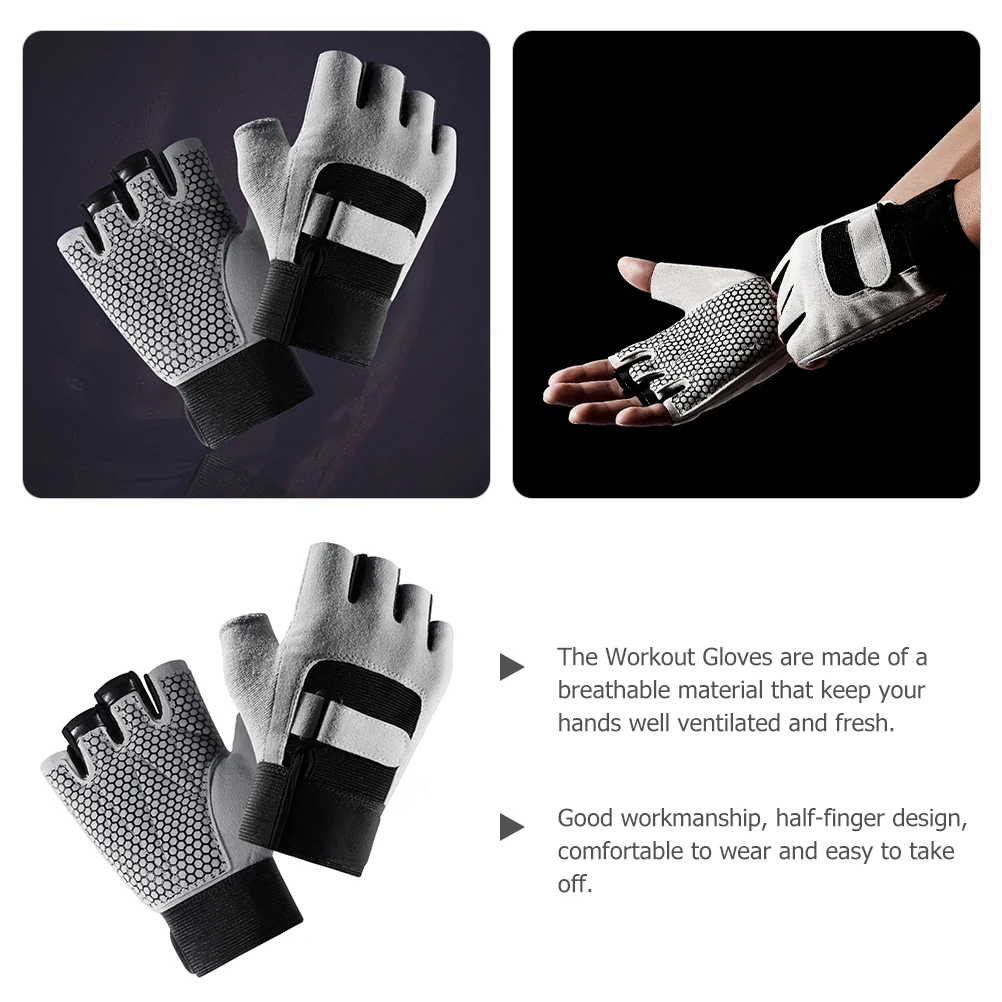 

1pcs 1 Pair Breathable Workout Half-Finger Fitness Sports Gloves Non-Slip Gym Lifting Weightlifting Gloves Outdoor Training Gym