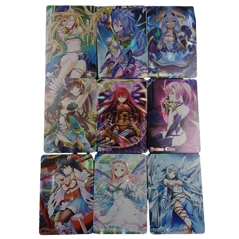 

9Pcs/set Acg Girls Cards Valkyrie Crusade Series 10 Self Made Diy Color Flash Anime Game Characters Collection Cards Toys Gifts