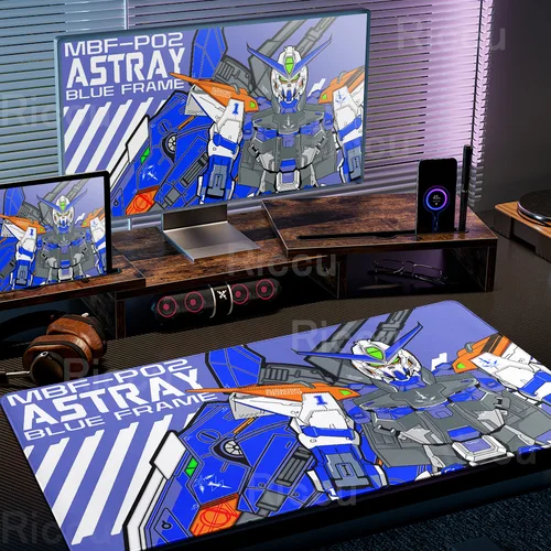 Alfombrilla de ratón mecánica Warrior Gundam Pad XXL, alfombrilla de escritorio para juegos, alfombrillas de ratón grandes Mecha Deak, accesorios, alfombras de Anime