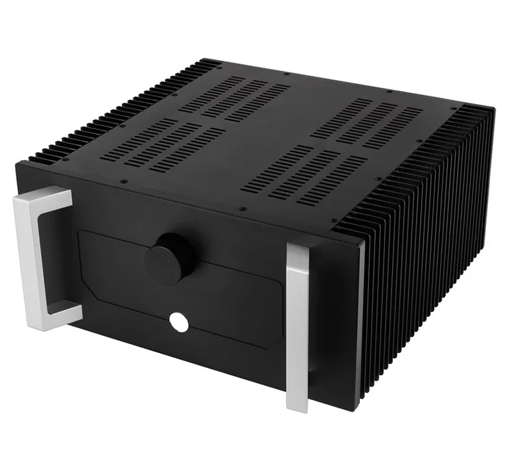 

all aluminum large size class A power amplifier install chassis big heatsink DIY amp box with handle