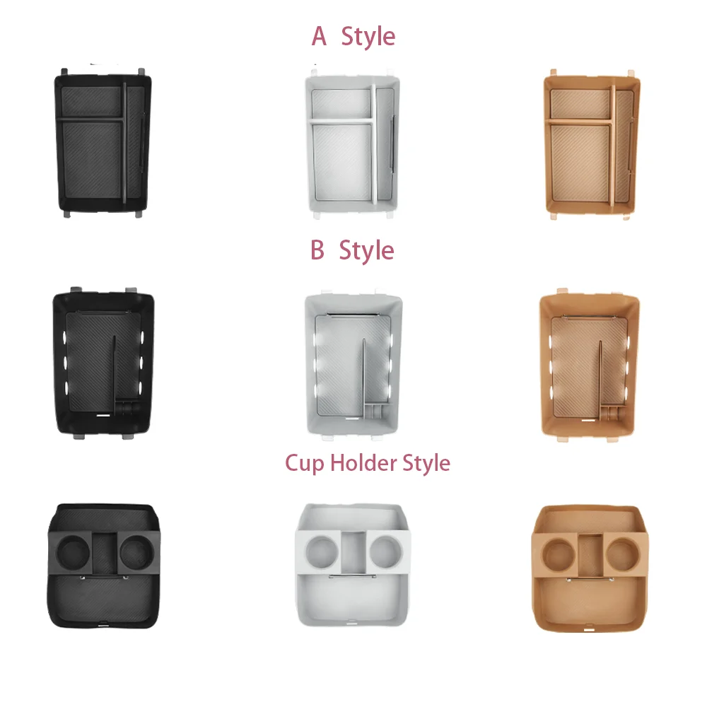 Car Interior Components Double-Layer Central Storage Box Water Cup Organizer Holder For 7-seater Hyundai Palisade LX3 2026 LHD