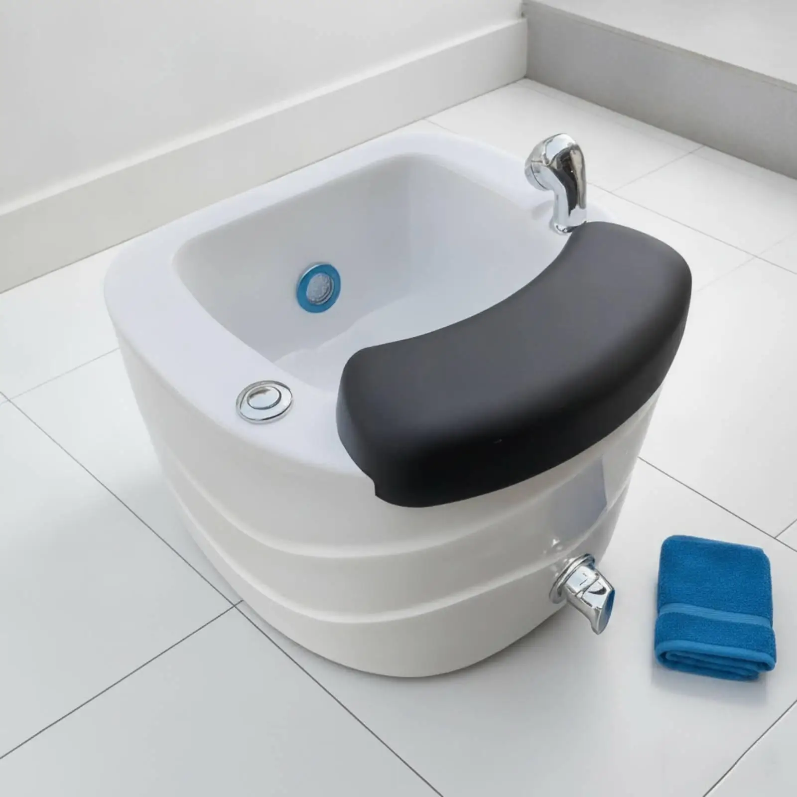 Foot Bath Basin with Footrest Built-in Acrylic Pedicure Tub Ergonomic Footbath Spa Tub for Pedicurists, Salon Owners, Nail - view 4