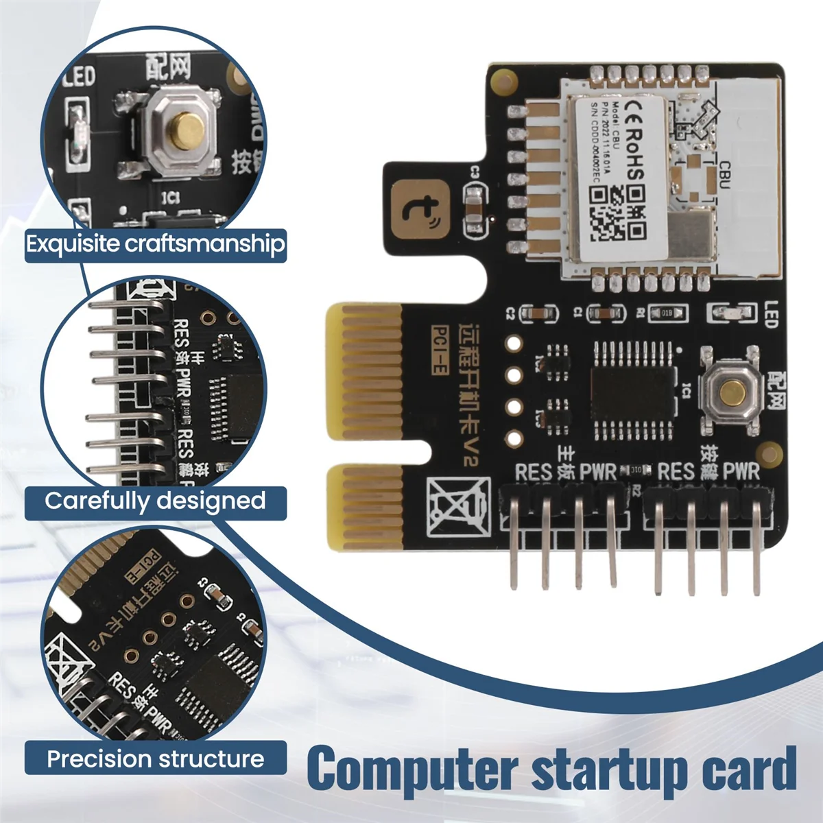 Tuya Wifi Computer Power Reset Switch PCIe Card للكمبيوتر المكتبي، APP التحكم عن بعد، دعم Google Home، بطاقة صغيرة