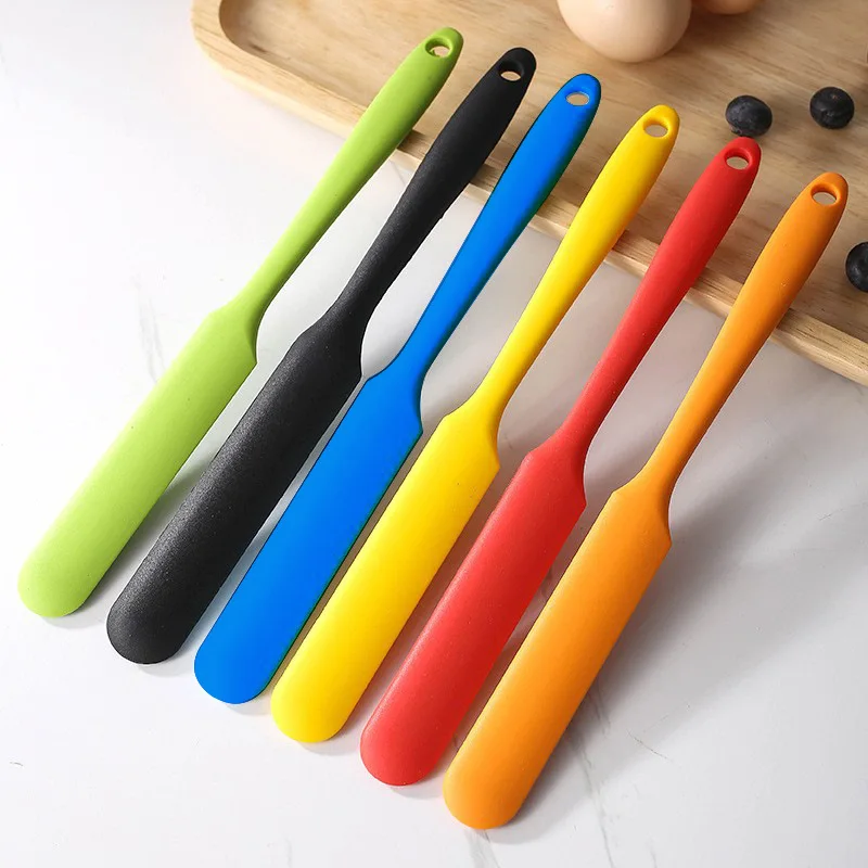 1 peça-espátula de silicone resistente ao calor, misturador de creme de bolo de alça longa, raspador de massa de cozimento, ferramenta de doces, acessórios de cozinha