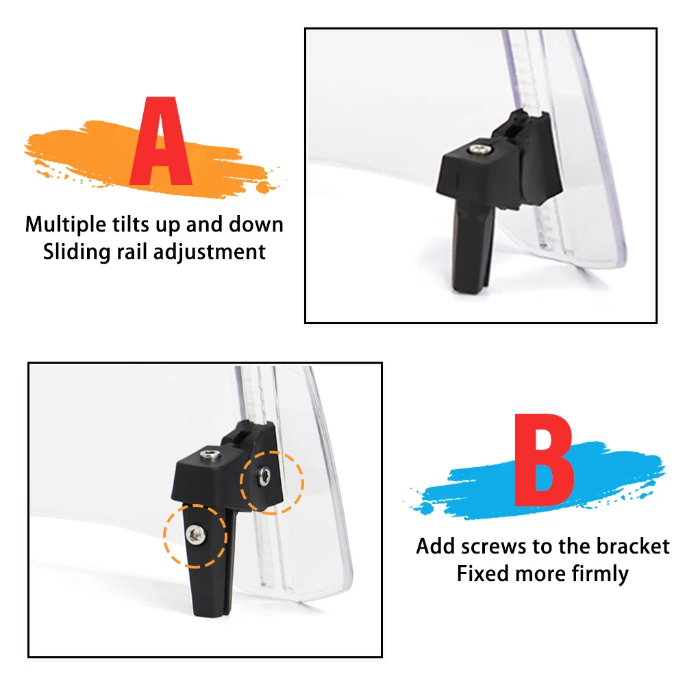 For ZONTES For HONDA For YAMAHA For BMW Windshield Extension Adjustable Spoiler Clamp-On Windscreen Deflector Universal