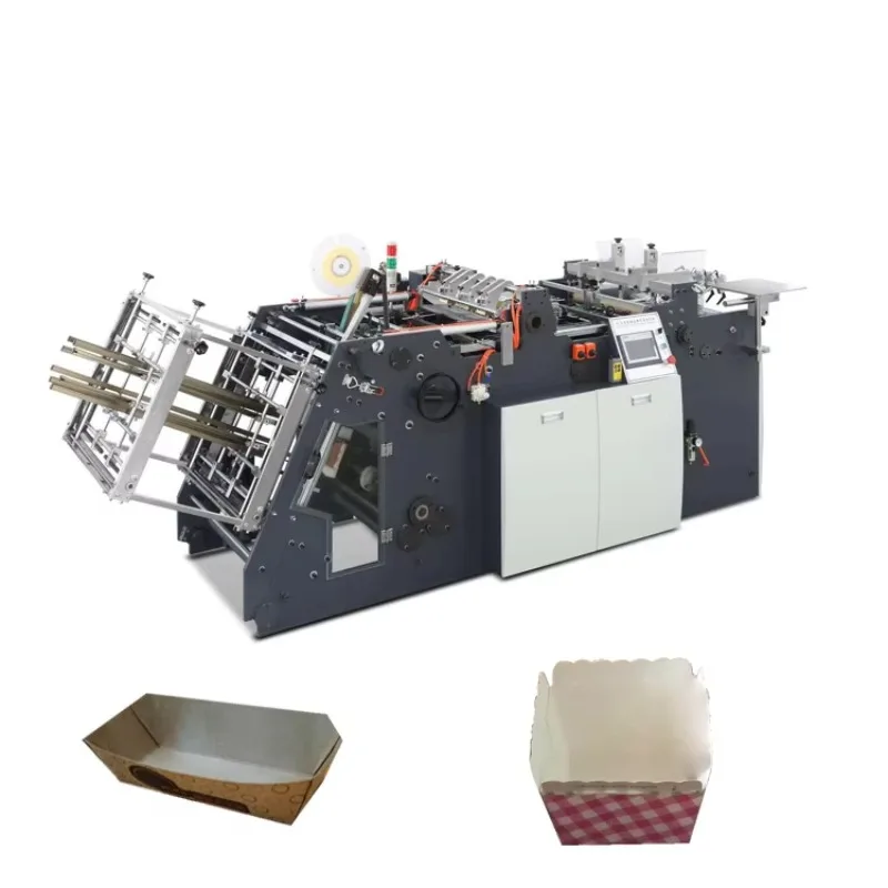 High Speed PLC Controlled Paper Box Forming Machine Hamburger Carton Erecting Unit Disposable Lunch Box Maker Sale