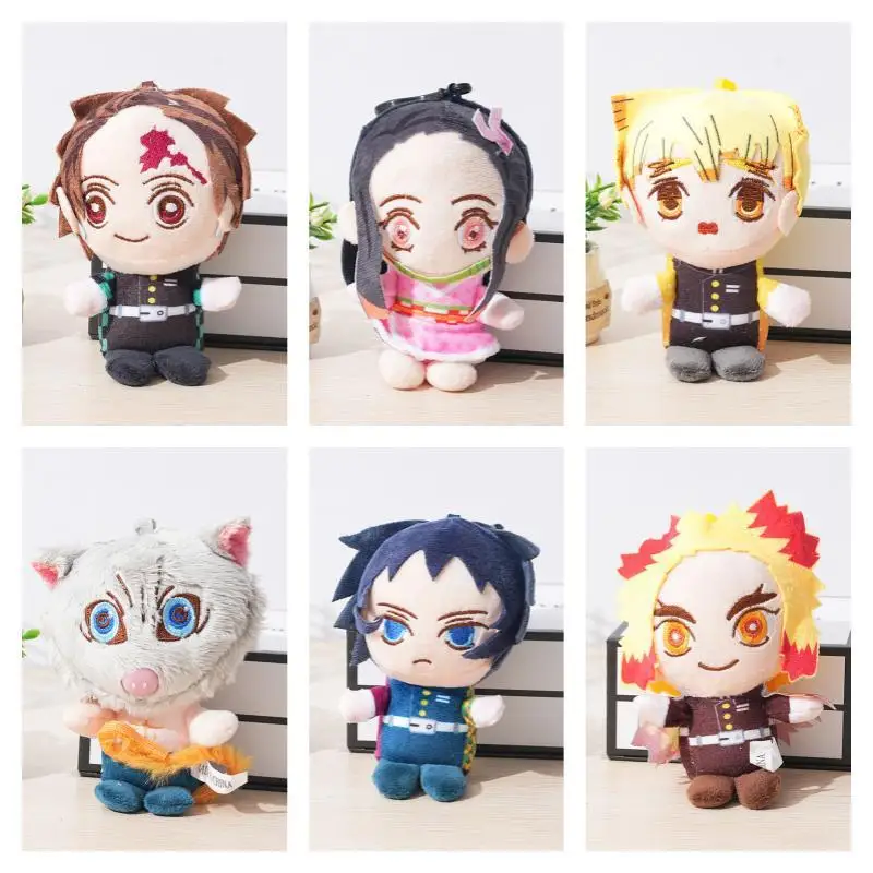 

12cm Kawaii Anime Demon Slayer:Kimetsu No Yaiba Plush Decorative Doll Toys Tanjirou Kamado Nezuko Stuffed Dolls Gifts for Kids