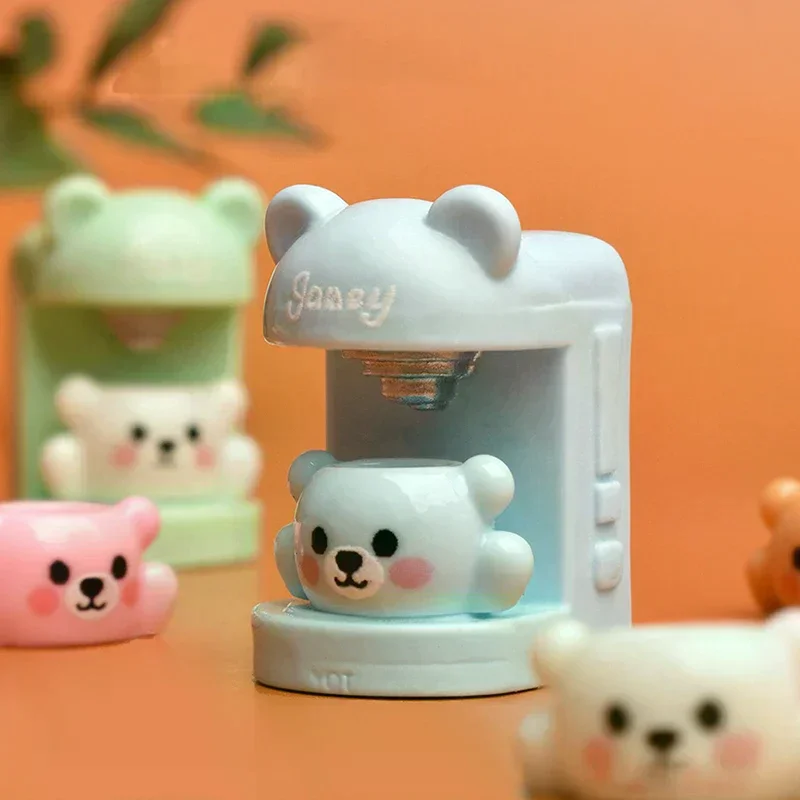 4 set di tazze per orsetto in miniatura per casa delle bambole, macchina da caffè, elettrodomestici, decorazione, accessori per casa delle bambole giocattolo