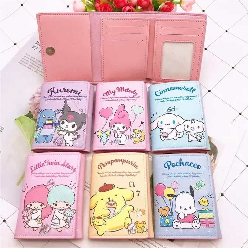 Hello Kitty Coin Pouch Cute Purse Mini Wallet Zipper Sanrio Kuromi Lipstick Bags Kawaii Bag Keychain Clutch Card Holder Gifts PU