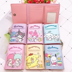 Portamonete Hello Kitty Portamonete carino Mini portafoglio con cerniera Sanrio Kuromi Borse per rossetto Borsa Kawaii Portachiavi Frizione Porta carte Regali PU