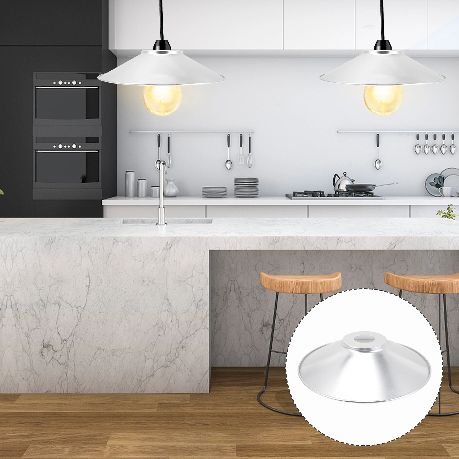 

Buy10Get1Free Waterproof Aluminum Lampshade 30CM Dustproof Pendant Light Cover for LED Bulb Outdoor Use Industrial Decorative