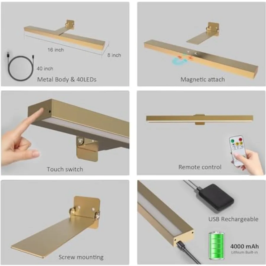 Rechargeable Picture Lights with Remote 16